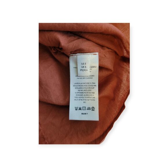 Maeve Rust Linen Blend Twist Front / Tie Back Minidress S - Picture 12 of 14